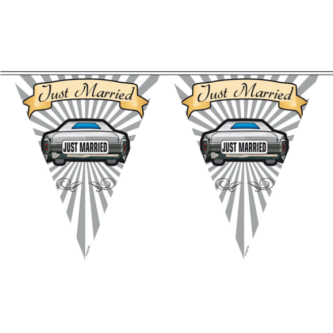 Wimpelkette Just Married 6 m
