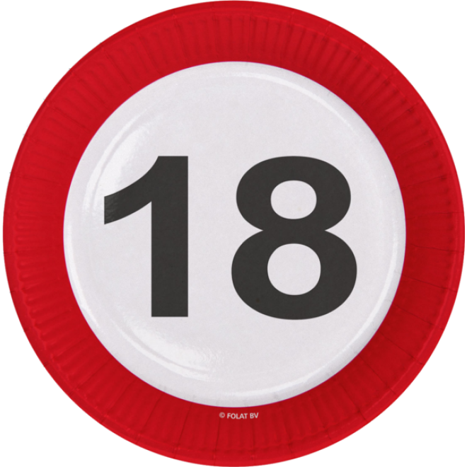Partyteller 18 - Verkehrsschild - 8 Stück