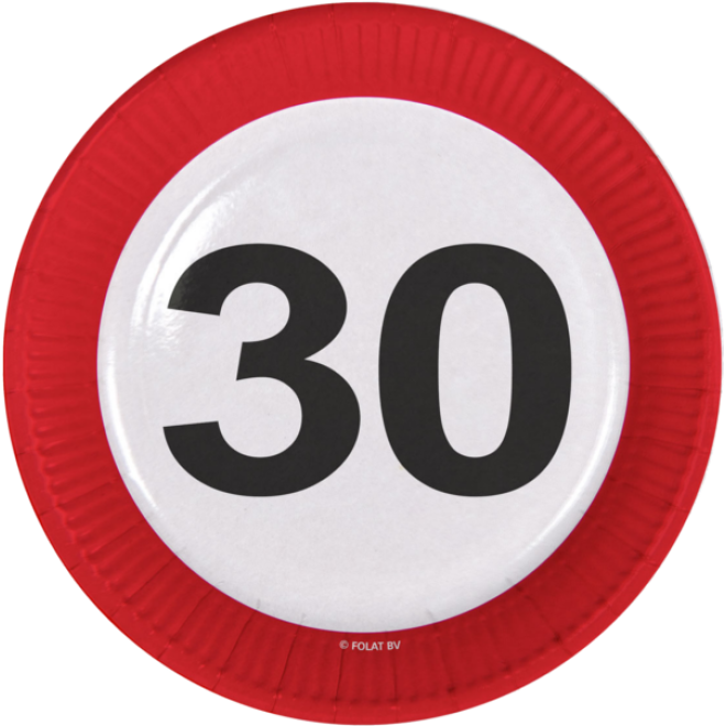 Partyteller 30 - Verkehrsschild - 8 Stück