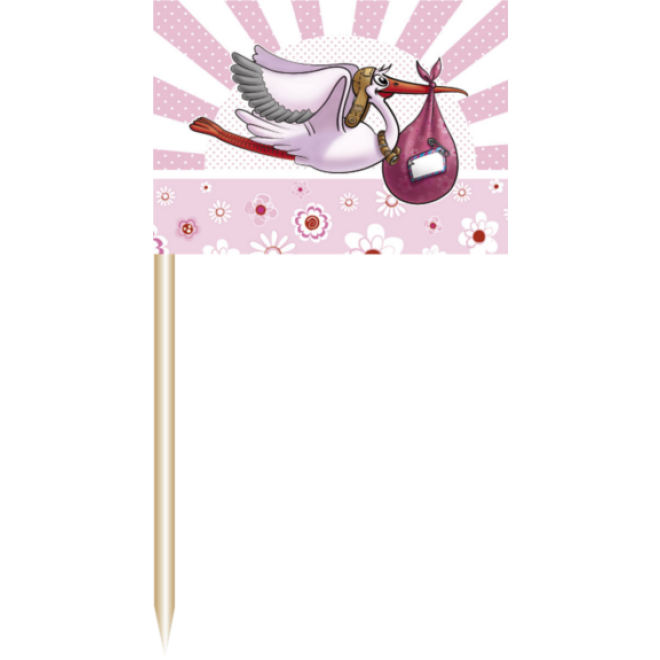 Flaggen-Picker Storch - Girl