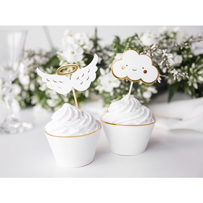 Kuchendeko - Engelsflügel & Wolken - 6 Stück