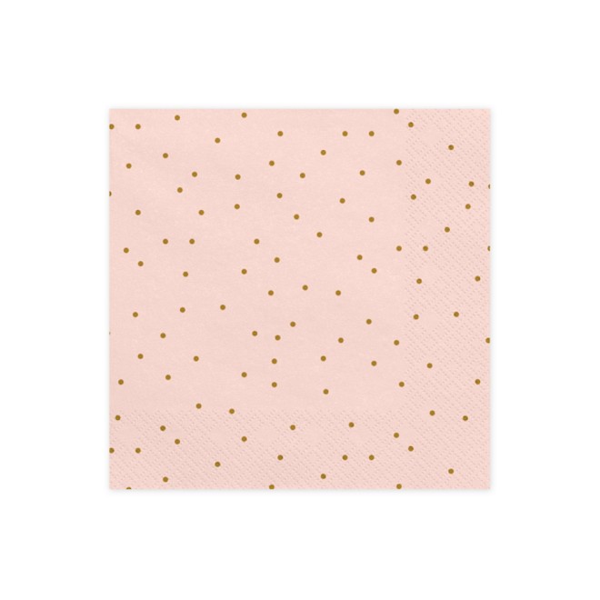 Servietten Rosa (Gold Gepunktet) - 20 Stück | luftballon.de
