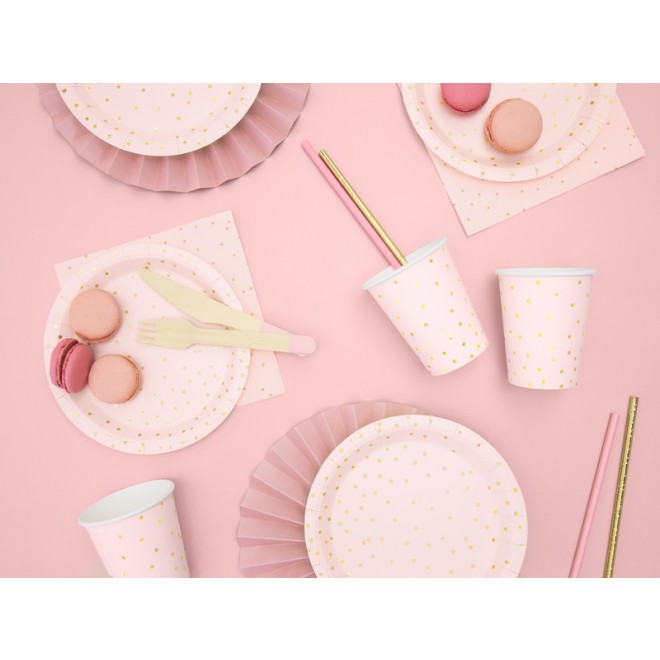 Servietten Rosa (Gold Gepunktet) - 20 Stück