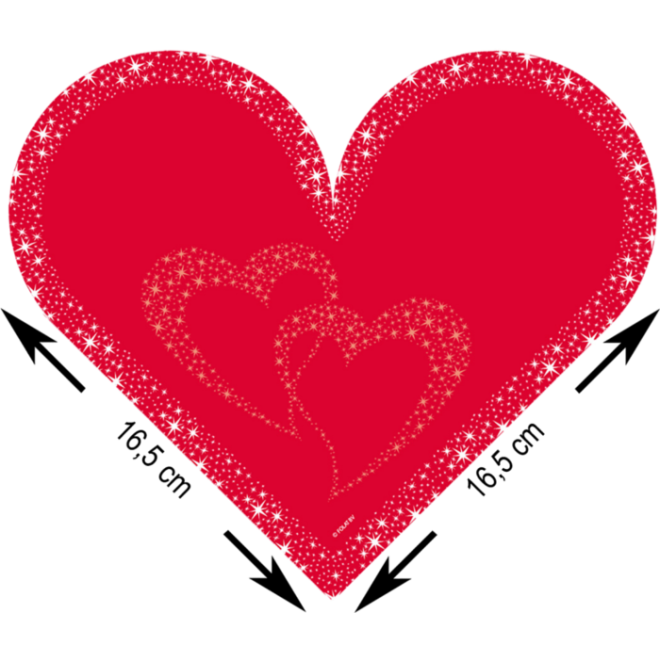 Servietten Herz / Herzform - Rot 20 Stück