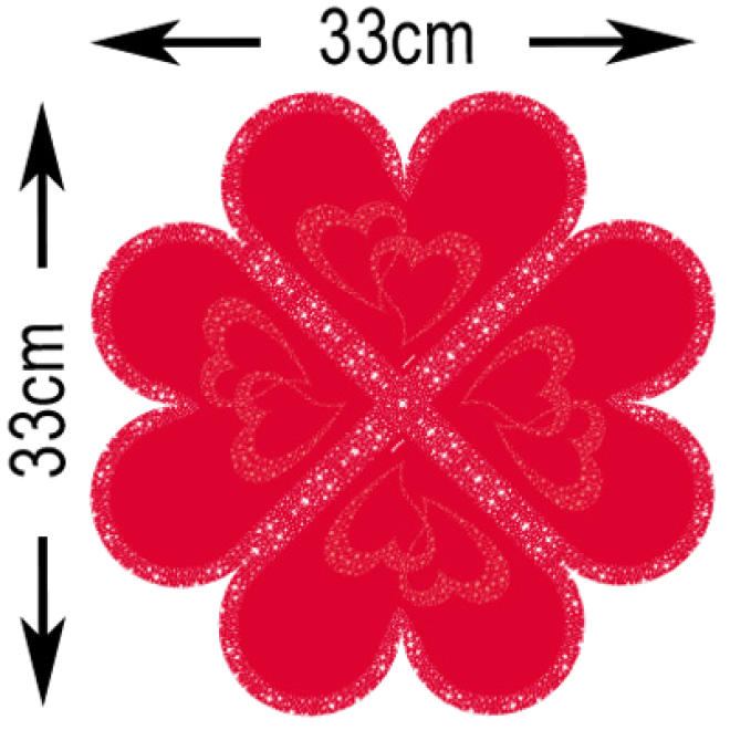 Servietten Herz / Herzform - Rot 20 Stück