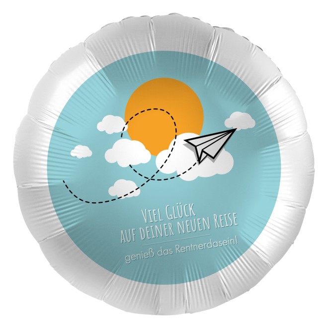 Folienballons Ø 45 cm - Ruhestand - Viel Glück auf Deiner neuen Reise