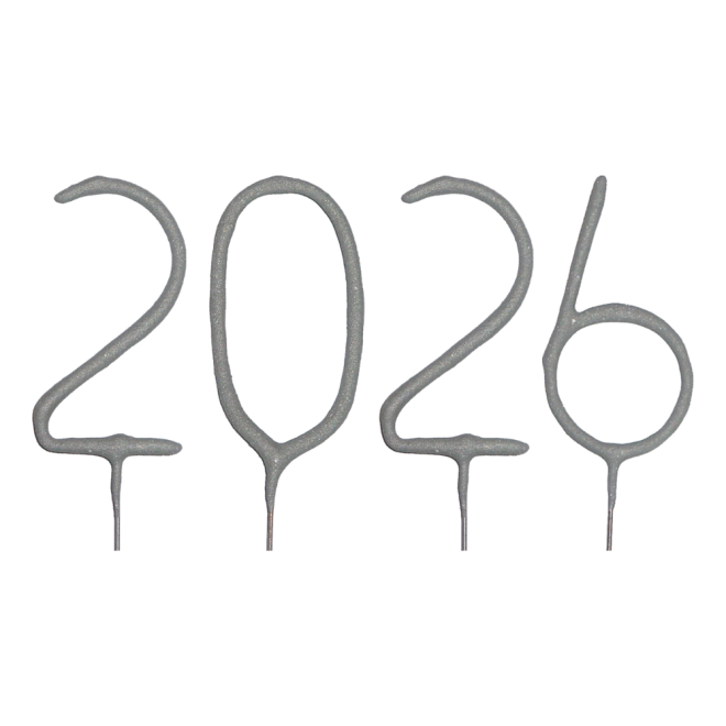 Wunderkerzen Set Silvester: Zahl - 2026