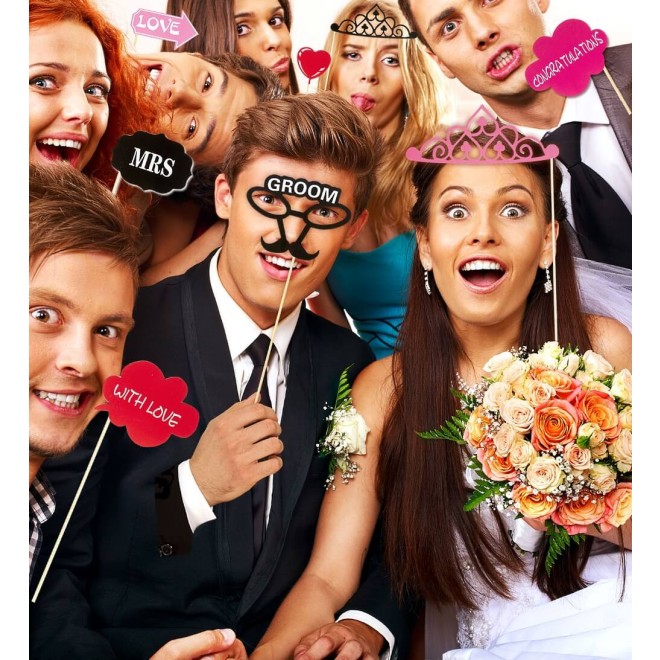 Braut & Bräutigam Photo Booth (Foto Accessoires)