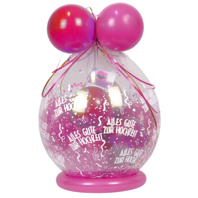 Verpackungsballon Geschenkballon Alles Gute Zur Hochzeit Pink
