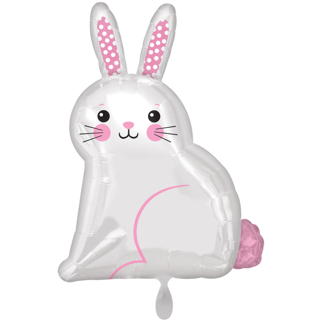 1 Balloon - White Satin Bunny