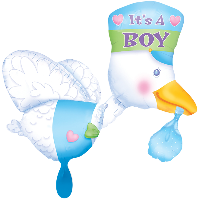 1 Ballon XXL - Bundle of Joy Stork - Its a Boy