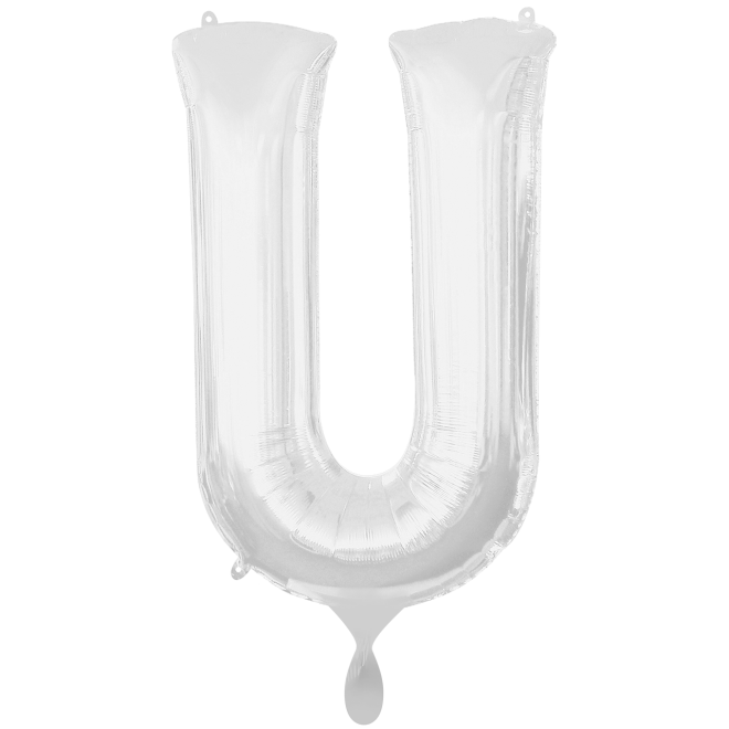 1 Balloon XXL - Buchstabe U - Silber