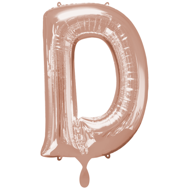 1 Balloon XXL - Buchstabe D - Rosegold