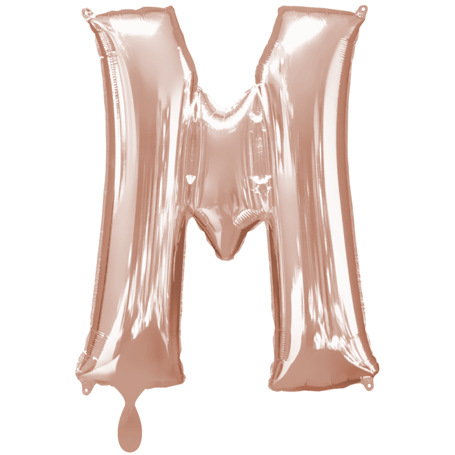 1 Balloon XXL - Buchstabe M - Rosegold
