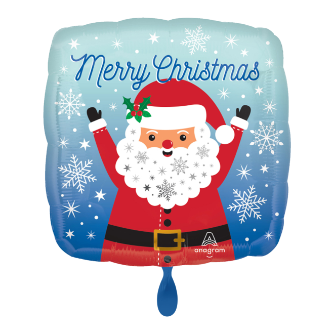 1 Balloon - Snowy Christmas Santa