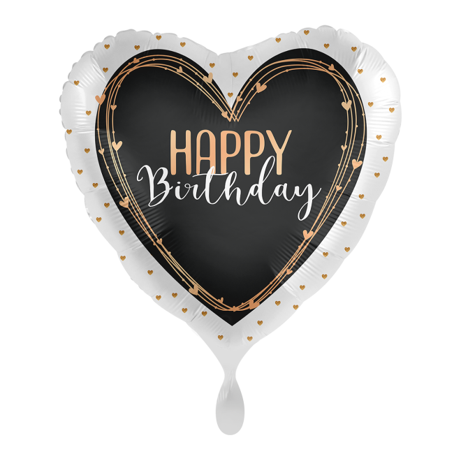 1 Ballon - Happy Birthday Elegant Hearts