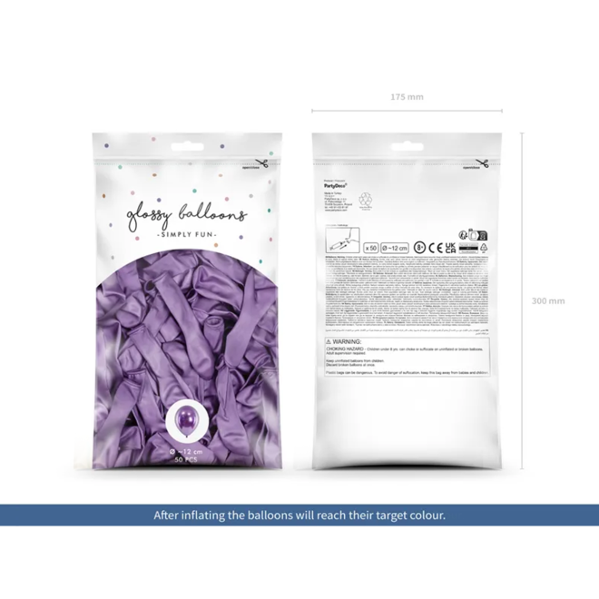 50 Miniballons - Ø 12cm - Glossy - Violett