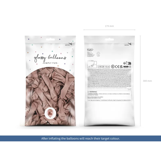 50 Miniballons - Ø 12cm - Glossy - RoseGold