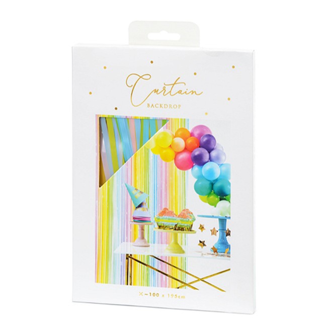 1 Glittervorhang - 1,95m - Bunt