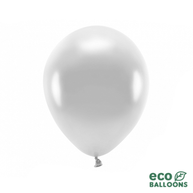 100 ECO-Luftballons - Ø 30cm - Metallic - Silver