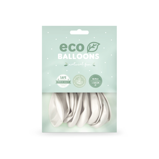 10 ECO-Luftballons - Ø 30cm - Metallic - Pearl