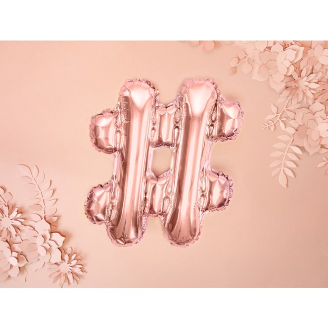 1 Ballon XS - Zeichen # - RoseGold