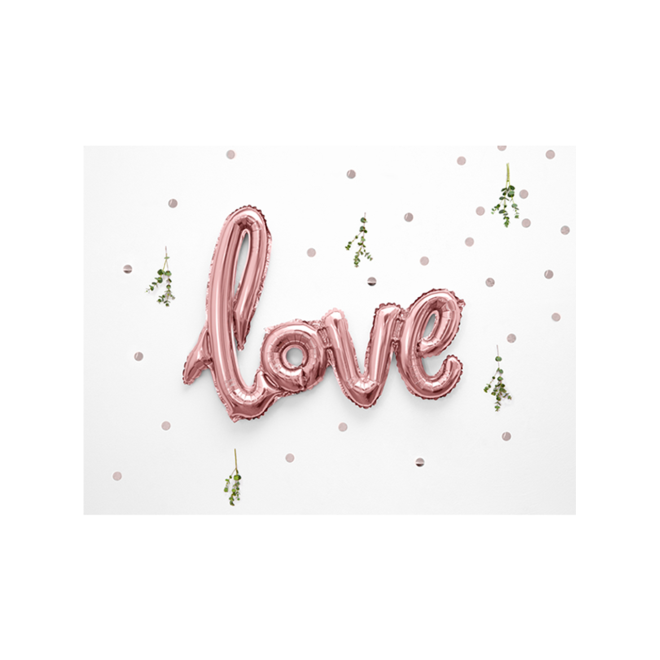 1 Ballon - Schriftzug - Love - RoseGold