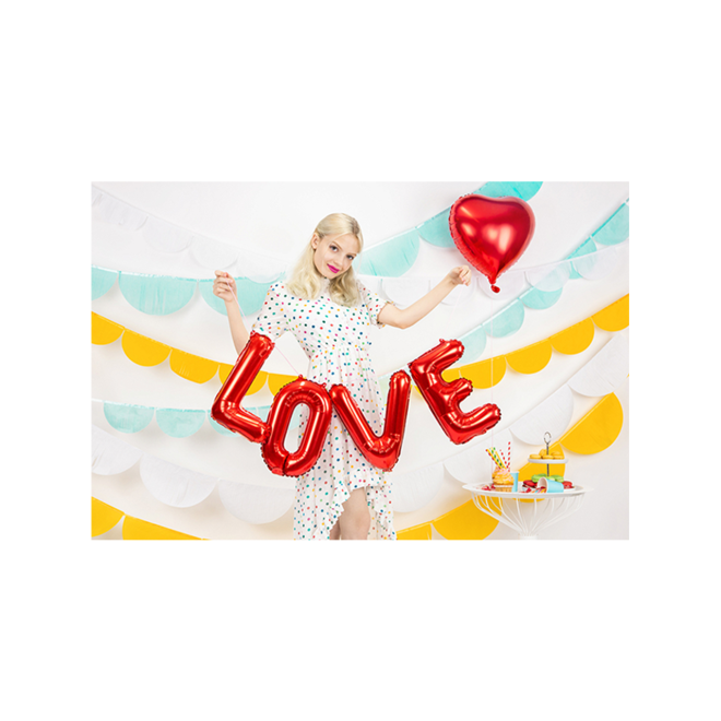 1 Ballon - Schriftzug - LOVE - Rot