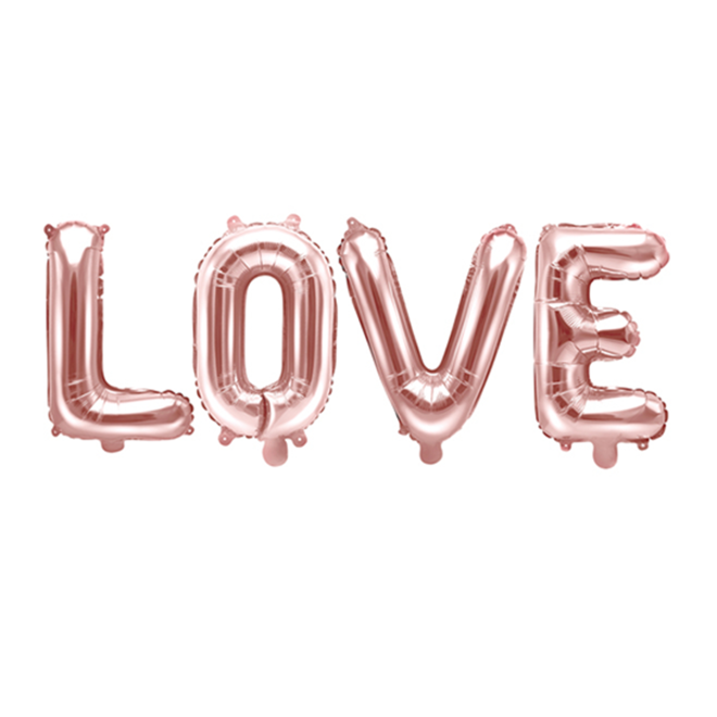 1 Ballon - Schriftzug - LOVE - RoseGold