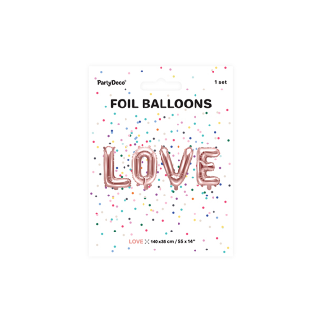 1 Ballon - Schriftzug - LOVE - RoseGold