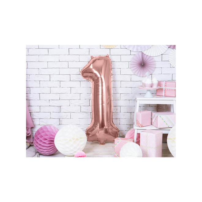 1 Ballon XXL - Zahl 1 - RoseGold
