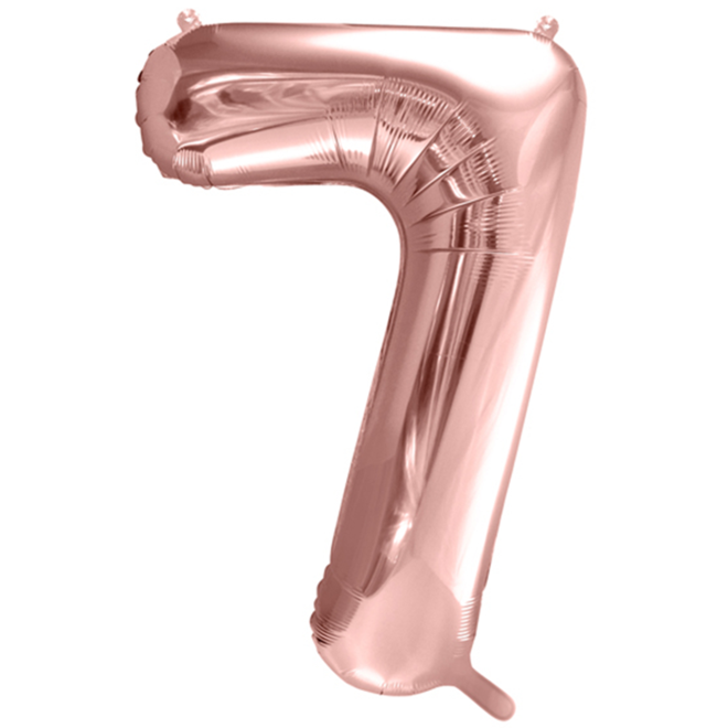 1 Ballon XXL - Zahl 7 - RoseGold