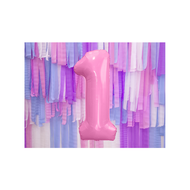 1 Ballon XXL - Zahl 1 - Rosa