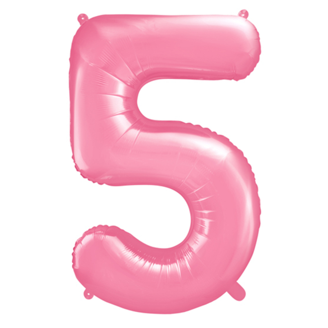 1 Ballon XXL - Zahl 5 - Rosa