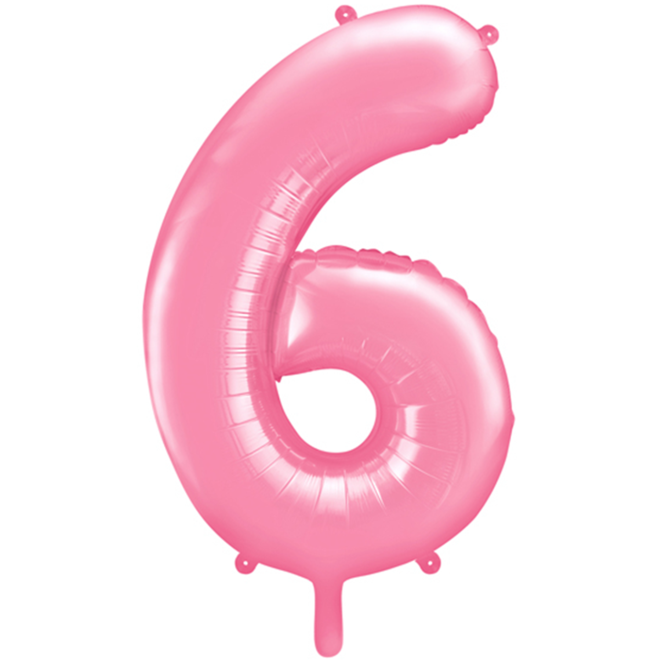 1 Ballon XXL - Zahl 6 - Rosa