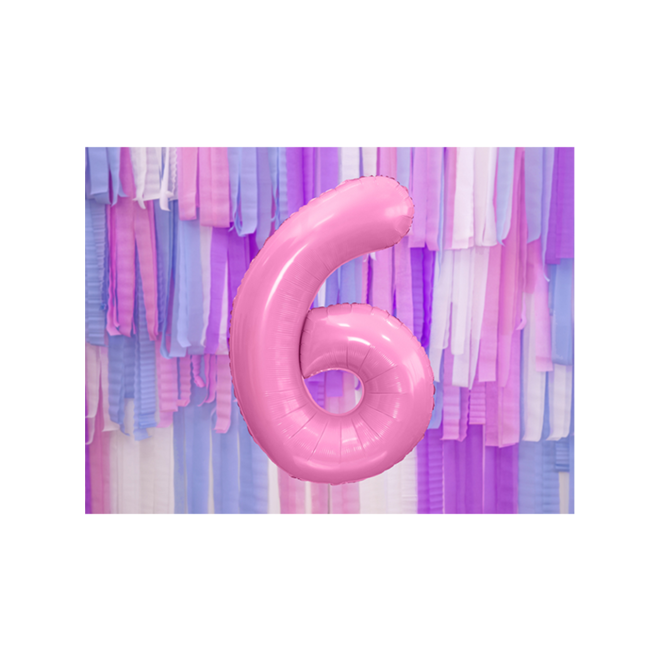 1 Ballon XXL - Zahl 6 - Rosa