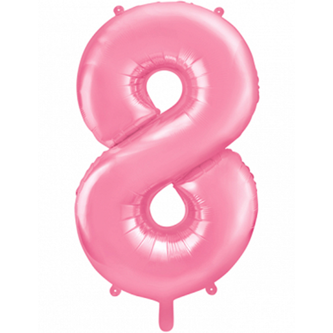 1 Ballon XXL - Zahl 8 - Rosa