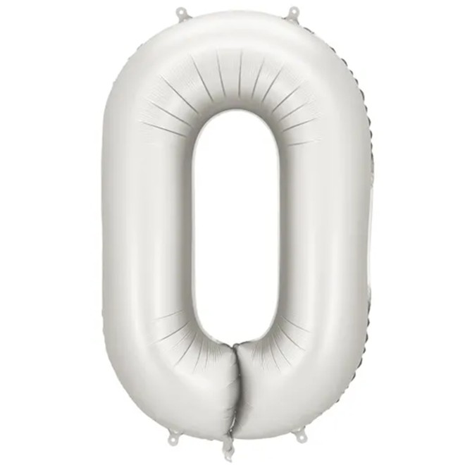 1 Ballon XXL - Zahl 0 - Silver