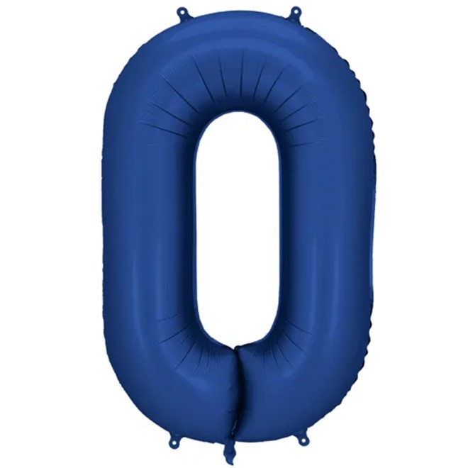 1 Ballon XXL - Zahl 0 - Navy Blue