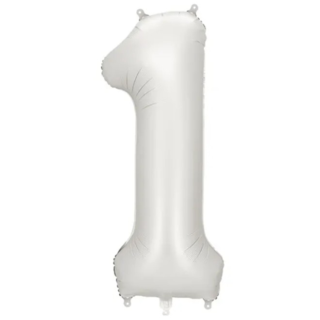1 Ballon XXL - Zahl 1 - Silver
