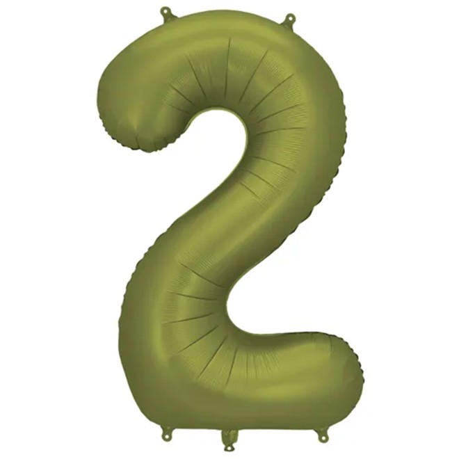 1 Ballon XXL - Zahl 2 - Olive