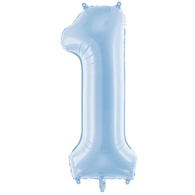 1 Ballon XXL - Zahl 1 - Himmelblau