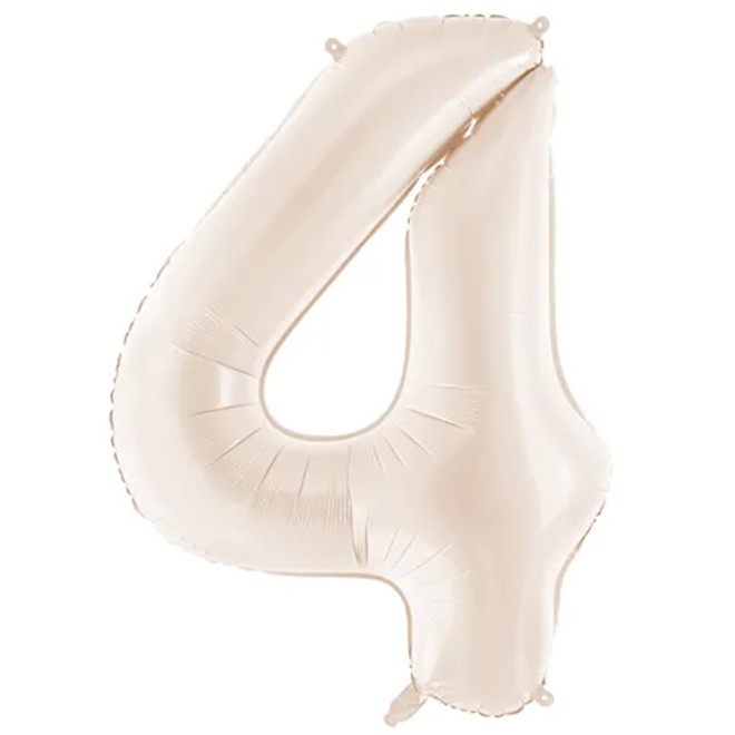 1 Ballon XXL - Zahl 4 - Light warm grey