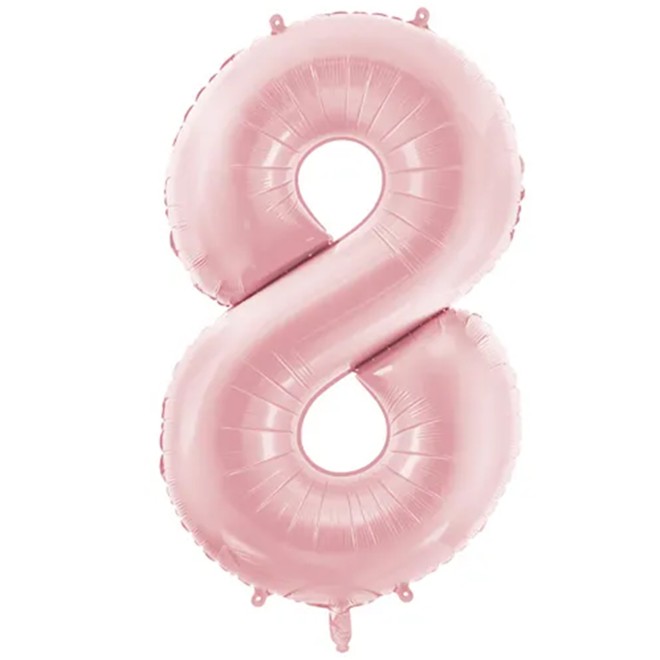 1 Ballon XXL - Zahl 8 - Light pink