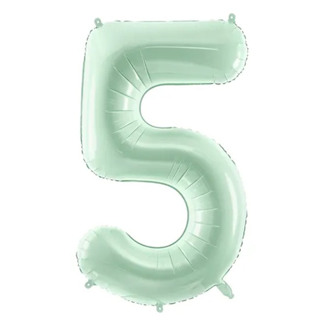 1 Balloon XL - Zahl 5 - Mintgrün