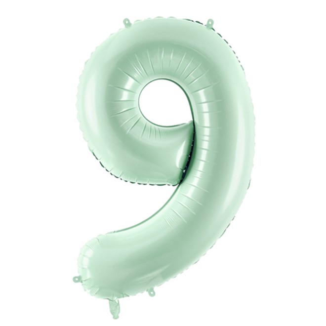 1 Balloon XL - Zahl 9 - Mintgrün