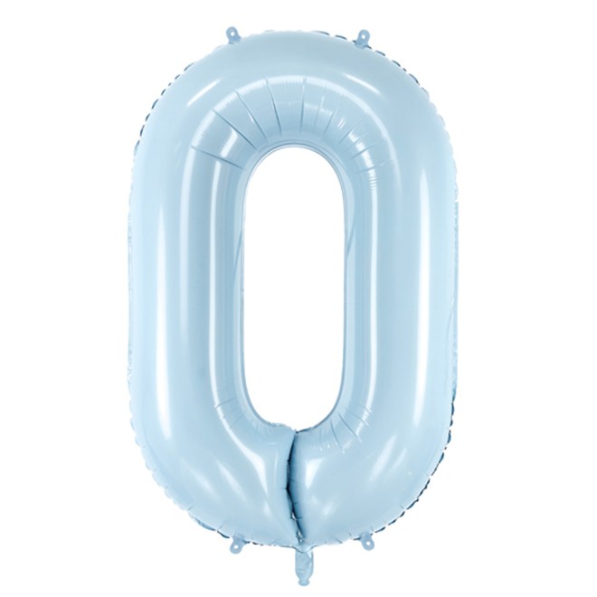 1 Balloon XL - Zahl 0 - Hellblau