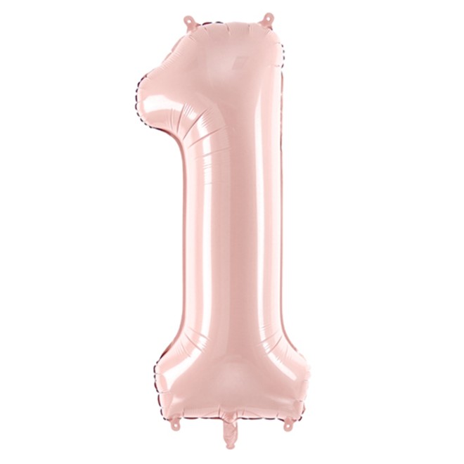 1 Balloon XL - Zahl 1 - Rosa