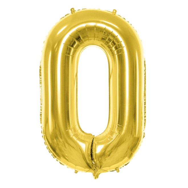 1 Balloon XL - Zahl 0 - Gold
