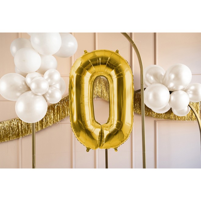 1 Balloon XL - Zahl 0 - Gold